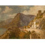 Stefan Simony: Dürnstein, beim ehemaligen Weißenkirchnertor (Blick gegen Westen ins Donautal)