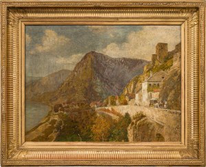 Stefan Simony: Dürnstein, beim ehemaligen Weißenkirchnertor (Blick gegen Westen ins Donautal)