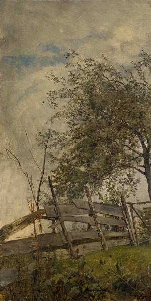 Emil Jakob Schindler: Baum mit Bretterzaun