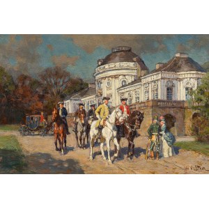 Wilhelm Velten: Höfische Gesellschaft vor dem Schloss Solitude in Stuttgart