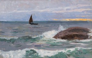 Alfred Zoff: Segelboot bei Concarneau