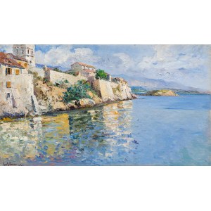 Leontine von Littrow: Blick auf die Stadtmauer von Rab