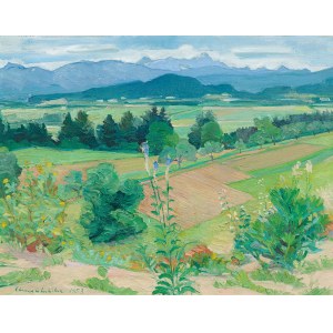 Arnold Clementschitsch: Kumitzberg mit Karawanken