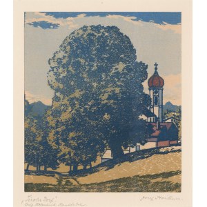 Josef Stoitzner: Tiroler Dorf/Ansicht einer Kirche
