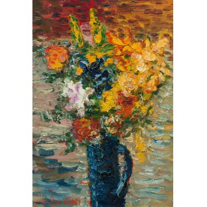 Karl Stark: Blumen in blauem Krug
