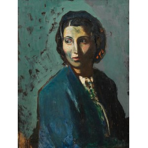 Josef Dobrowsky: Dame mit blauem Mantel