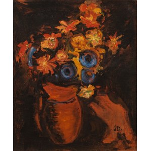 Josef Dobrowsky: Blumen in roter Vase