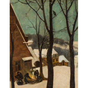 Ernst Huber: Jäger im Schnee (nach Pieter Breughel d. Ä.)