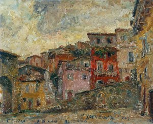 Włodzimierz ZAKRZEWSKI (1916-1992), L'Aquila - Piazza di Porta Bazzano, 1964