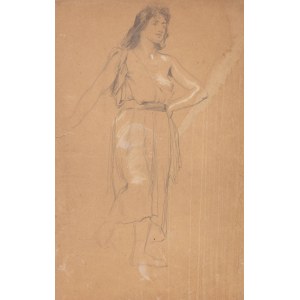 Jan Styka (1858 Lwów - 1925 Rzym), Postać pasterki/W objęciach (praca dwustronna)