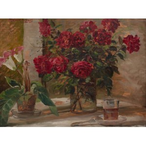 Maurycy Trębacz (1861 Warsaw - 1941 Lodz), Still life with roses