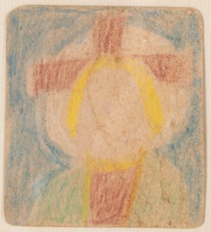 Nikifor Krynicki (1895 Krynica Zdrój - 1968 Folusz), Saint with a cross