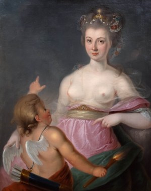 Peintre non spécifié - France (fin du XVIIIe siècle), Vénus avec Cupidon