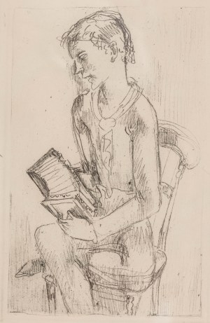 Eugeniusz Zak (1884 Mogilno - 1926 Paris), Boy with a harmonium