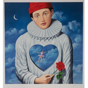 Rafał Olbinski (b. 1943 Kielce), Pierrot in Love