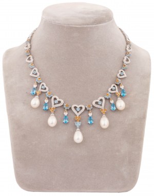 Jewelry set: necklace and earrings, contemporary
