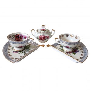 Ensemble de tasses décoratives avec sucrier Wachlarz, Chodzież