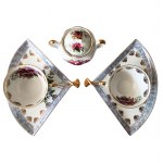 Ensemble de tasses décoratives avec sucrier Wachlarz, Chodzież