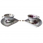 Ensemble de tasses décoratives avec sucrier Wachlarz, Chodzież