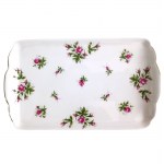 Dekoratives Porzellanset: Tablett, Zuckerdose und Royal Canterbury Milchkännchen, Modell Spring Flower (Pink)