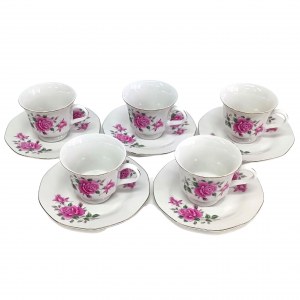 Satz Porzellantassen mit Untertassen, Hebei Porcelain
