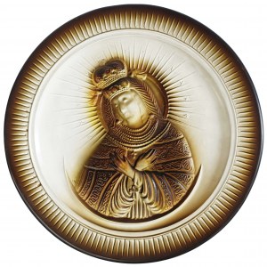 Decorative plate with an image of Our Lady of the Dawn Gate