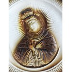 Decorative plate with an image of Our Lady of the Dawn Gate
