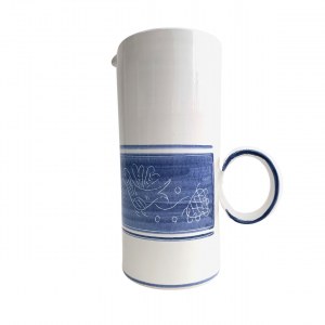 Keramikkrug / Vase mit Taubenmotiv