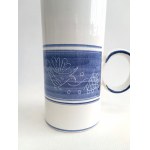 Keramikkrug / Vase mit Taubenmotiv