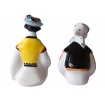 Pair of figurines On the mountainside and Girl, designed by Valentina Mikhailovna Tregubova, Korosten KFZ Porcelain Factory, Korosten
