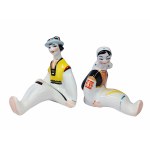 Pair of figurines On the mountainside and Girl, designed by Valentina Mikhailovna Tregubova, Korosten KFZ Porcelain Factory, Korosten