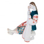 Embroiderer, designed by Oksana Leonitivna Zhnikrup (1931-1993), Kiev Experimental Ceramic and Artistic Factory KEKHZ