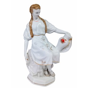 Girl with vase, designed by Oksana Leonitivna Zhnikrup, Baranovka Porcelain Factory (BFZ, Baranovka)