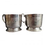 12 silver-plated teacups, Fraget, 1896-1914