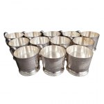 12 silver-plated teacups, Fraget, 1896-1914