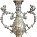 Pair of silver-plated platters, Norblin, before 1914 / with later dedication, Masonic lodge, 1956