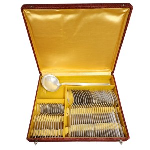 Set of silver-plated cutlery in Art Déco style for 12 persons, France