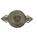 Tin bowl with ears and lid, Netherlands, 19th century.