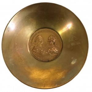 Brass bowl with commemorative medallion / Francis I and Maria Theresa