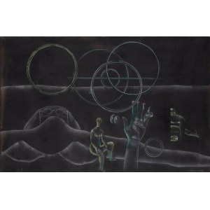 Jerzy Kujawski (1921 Ostrów Wielkopolski - 1998 Paris), Paysage futuriste, 1970