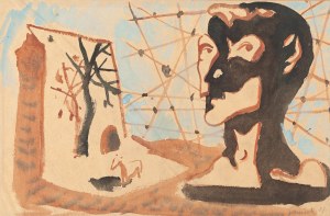 Jerzy Janisch (1901 Gródek Jagielloński - 1962 Warszawa), Figura w pejzażu, 1957
