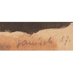 Jerzy Janisch (1901 Gródek Jagielloński - 1962 Varsovie), Figura w pejzażu, 1957