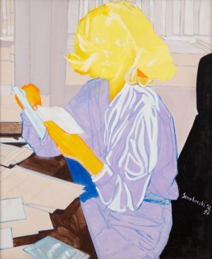 Wieslaw Szamborski (né en 1941), 'Mademoiselle avec une lettre', 1992/1997