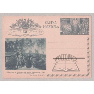 (LEGIONY). Komendant J. Piłsudski i ks. biskup Bandurski w Lasku Polskim - czerwiec 1916.