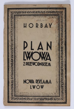 HORBAY Plan of Lviv with a guide. New Advertisement. Lviv 1935.