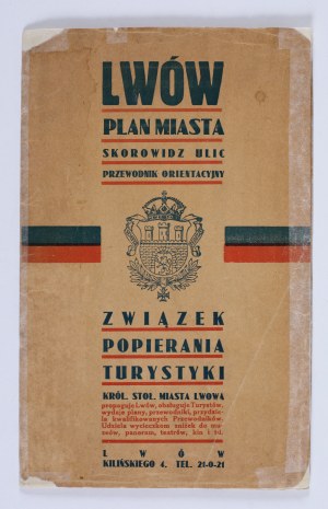 LVIV. Plán mesta. Súpis ulíc. Orientačný sprievodca. 1938 [Plán Veľkého Ľvova].