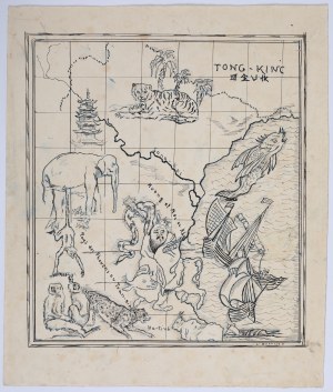 [GOTTLIEB Leopold - dessin original, copie sur papier spécial] Les Colonies françaises. Paris Aux éditions de la girafe, 1931
