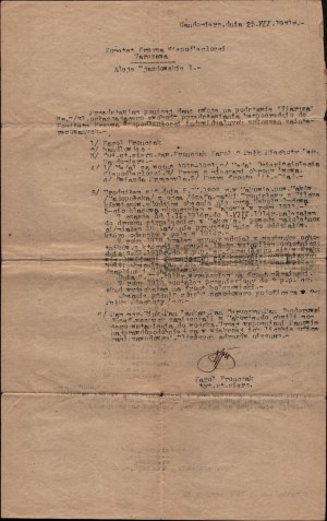 2. peší pluk poľských légií] List Karola Fronczaka Výboru 