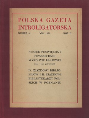 PWK 1929] Polska Gazeta Introligatorska - Number 5, May 1929, Year II. Issue dedicated to the Universal National Exhibition. May 1929 September.