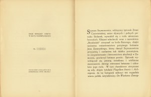 SZYMONOWICZ Szymon. A Wacław Zamoyski. Poème R. P. 1610 à Putiatyncy écrit et maintenant rendu à la ressemblance. A Lvov 1932.